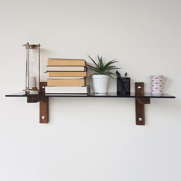 Ράφι τοίχου 85x25 εκ. πεύκο/μαύρο