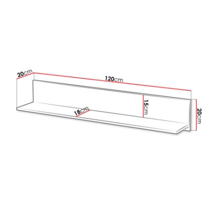 Ράφι τοίχου ARUBA 20x120 cm μπεζ