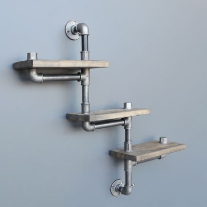 Ράφι τοίχου BORU 65x68 cm έλατο/γκρι