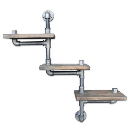 Ράφι τοίχου BORU 65x68 cm έλατο/γκρι