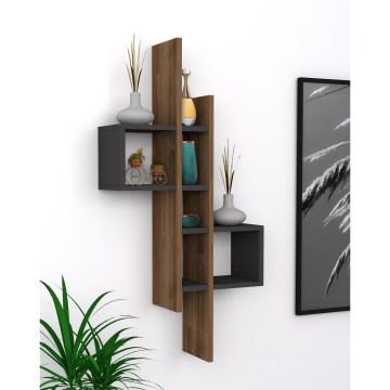 Ράφι τοίχου EMSE 108x53,8 cm καφέ/ανθρακί