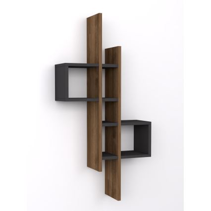 Ράφι τοίχου EMSE 108x53,8 cm καφέ/ανθρακί