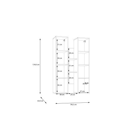Ράφι τοίχου INAR δρύς/καφέ