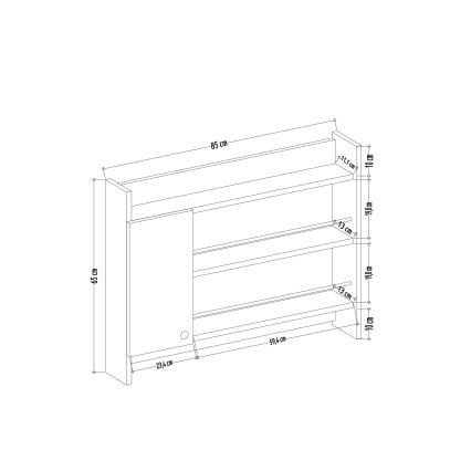 Ράφι τοίχου κουζίνας KNERR 65x85 cm μπεζ