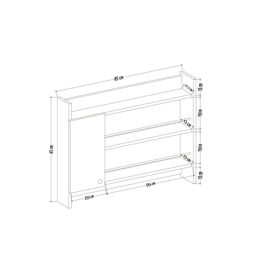 Ράφι τοίχου κουζίνας KNERR 65x85 cm μπεζ