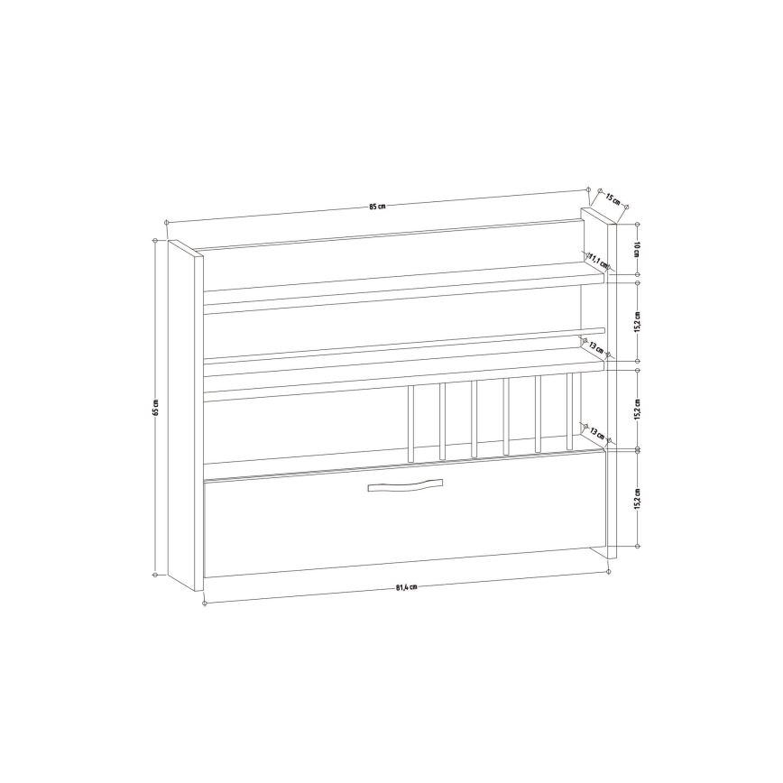 Ράφι τοίχου κουζίνας KNOTT 65x85 cm λευκό