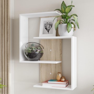 Ράφι τοίχου MORIKO 85x65 cm λευκό/δρυς sonoma