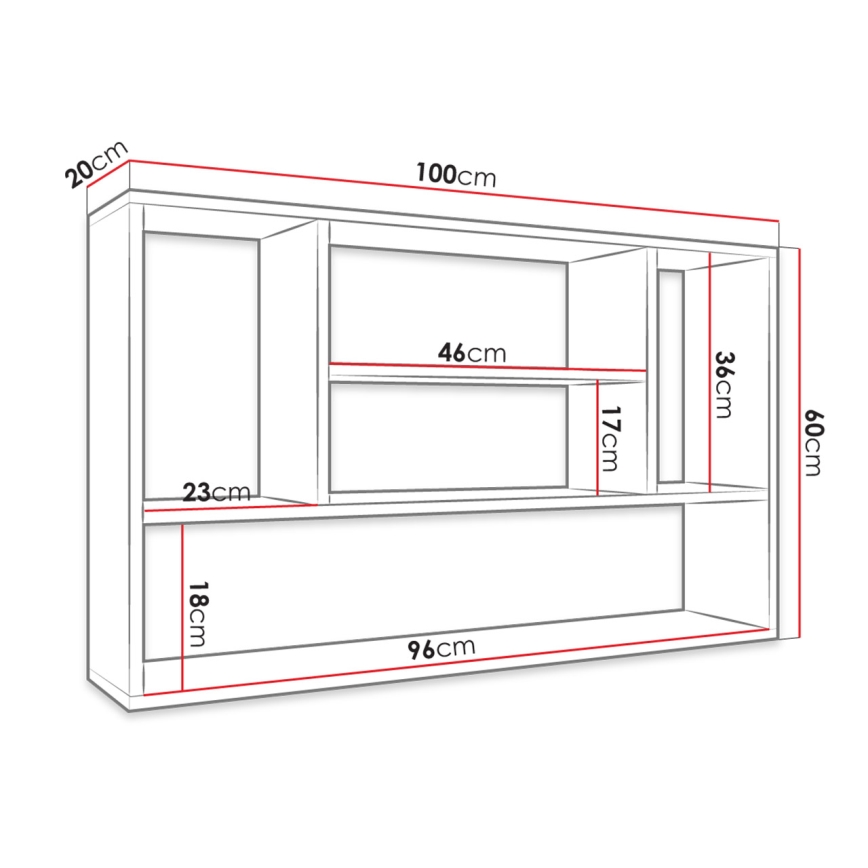Ράφι τοίχου PAPIKO 60x100 cm λευκό
