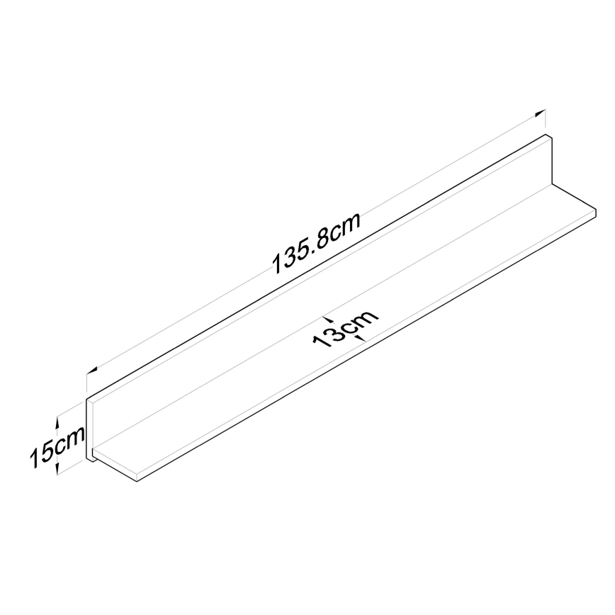 Ράφι τοίχου RANI 135,8x15 εκ. καφέ
