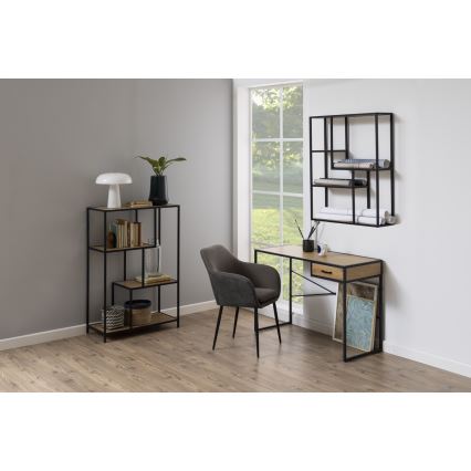 Ράφι τοίχου SARON σε δρυς/μαύρο