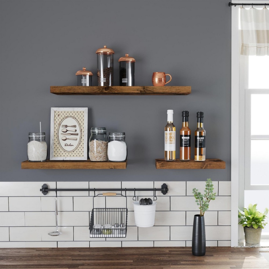 Ράφι τοίχου SHELFY, καφέ