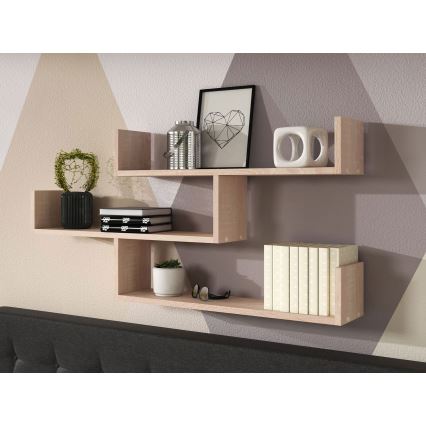 Ράφι τοίχου TRIO 119x55x18 cm, απόχρωση Sonoma δρυός