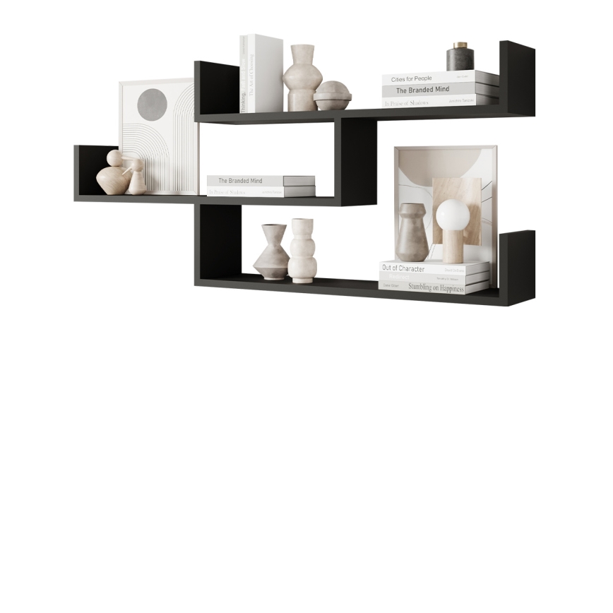Ράφι τοίχου TRIO 55x119 cm ανθρακί
