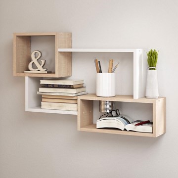 Ράφι τοίχου TRIO 87 x 54 x 18 εκ. Sonoma δρυς/λευκό