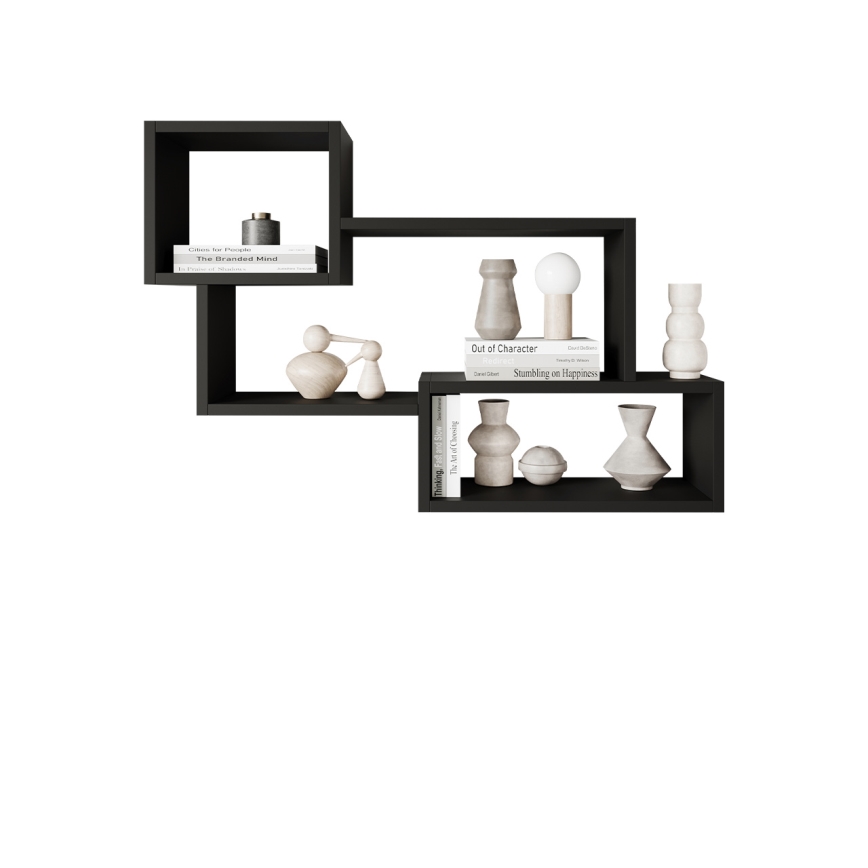 Ράφι τοίχου TRIO 87x54 cm γραφίτης