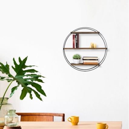 Επιτοίχιο ράφι TULIPA 60x15 εκ. έλατο/μαύρο