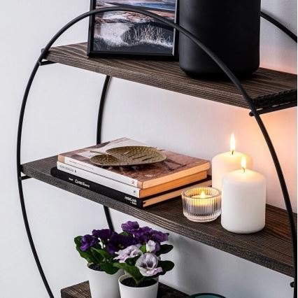 Επιτοίχιο ράφι TULIPA 60x15 εκ. έλατο/μαύρο