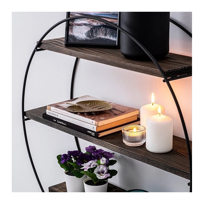 Επιτοίχιο ράφι TULIPA 60x15 εκ. έλατο/μαύρο