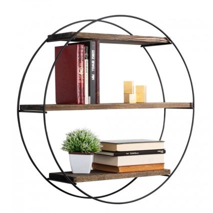 Επιτοίχιο ράφι TULIPA 60x15 εκ. έλατο/μαύρο