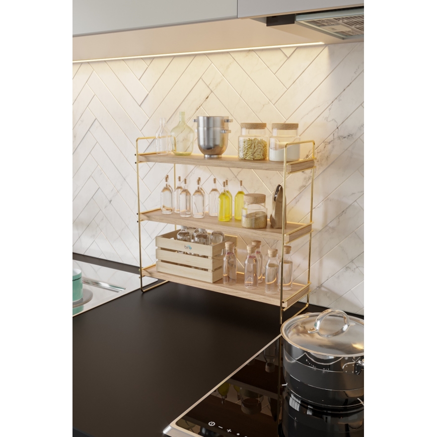 Ράφια μπάνιου 45x40 cm χρυσό/καφέ