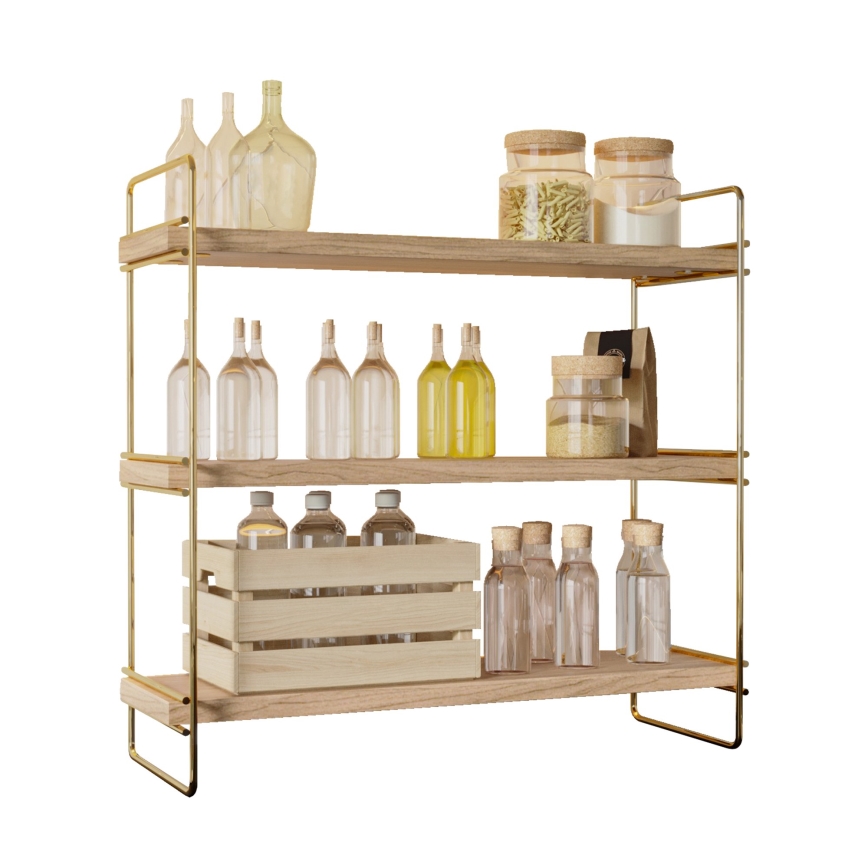 Ράφια μπάνιου 45x40 cm χρυσό/καφέ