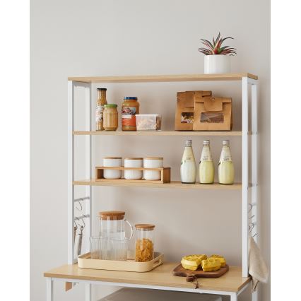 Ραφιέρα κουζίνας MARGE, καφέ/λευκή