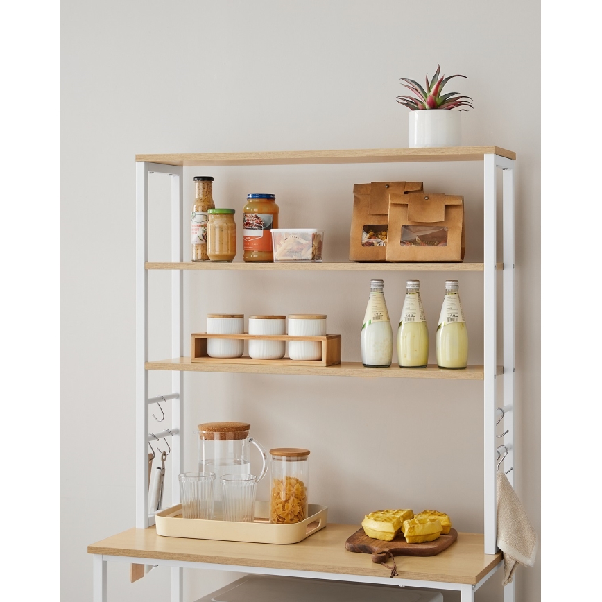 Ραφιέρα κουζίνας MARGE, καφέ/λευκή