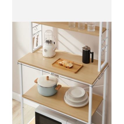 Ραφιέρα κουζίνας MARGE, καφέ/λευκή