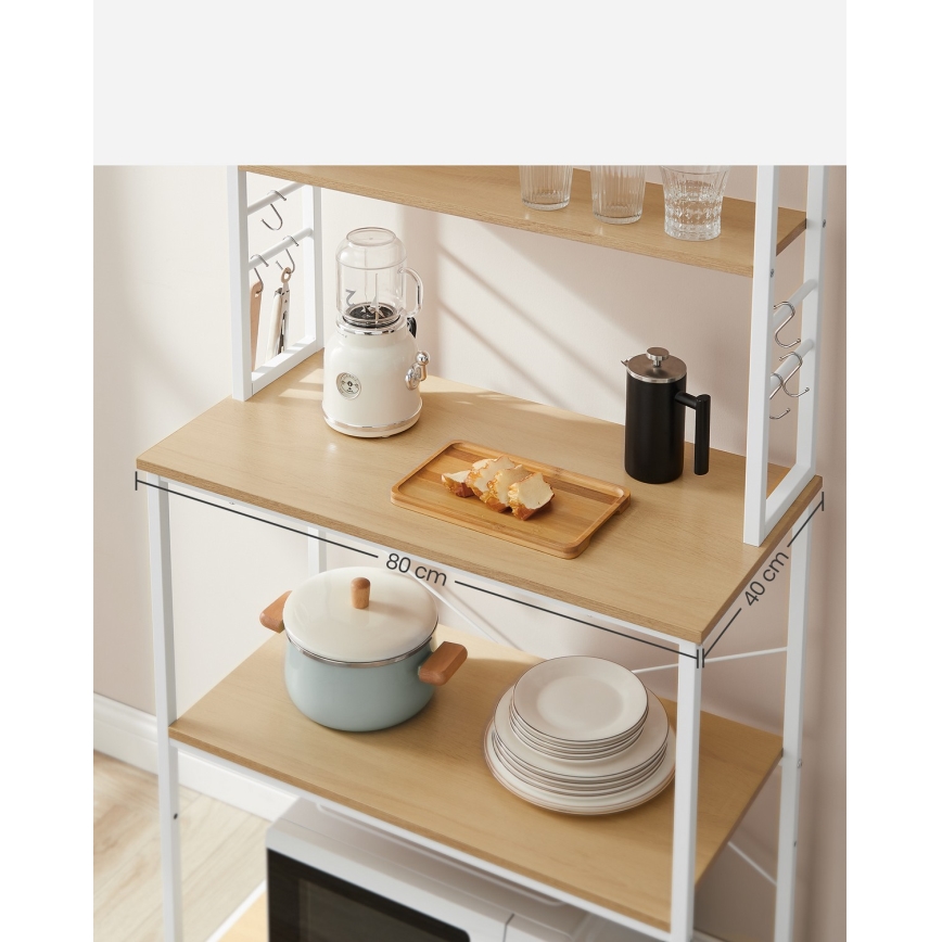 Ραφιέρα κουζίνας MARGE, καφέ/λευκή