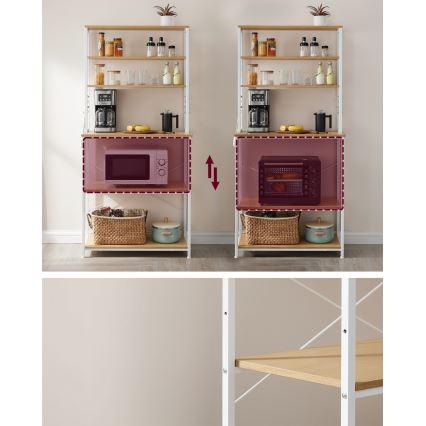 Ραφιέρα κουζίνας MARGE, καφέ/λευκή