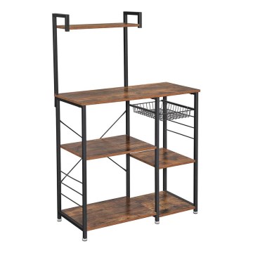 Ραφιέρα κουζίνας MARGE καφέ/μαύρο