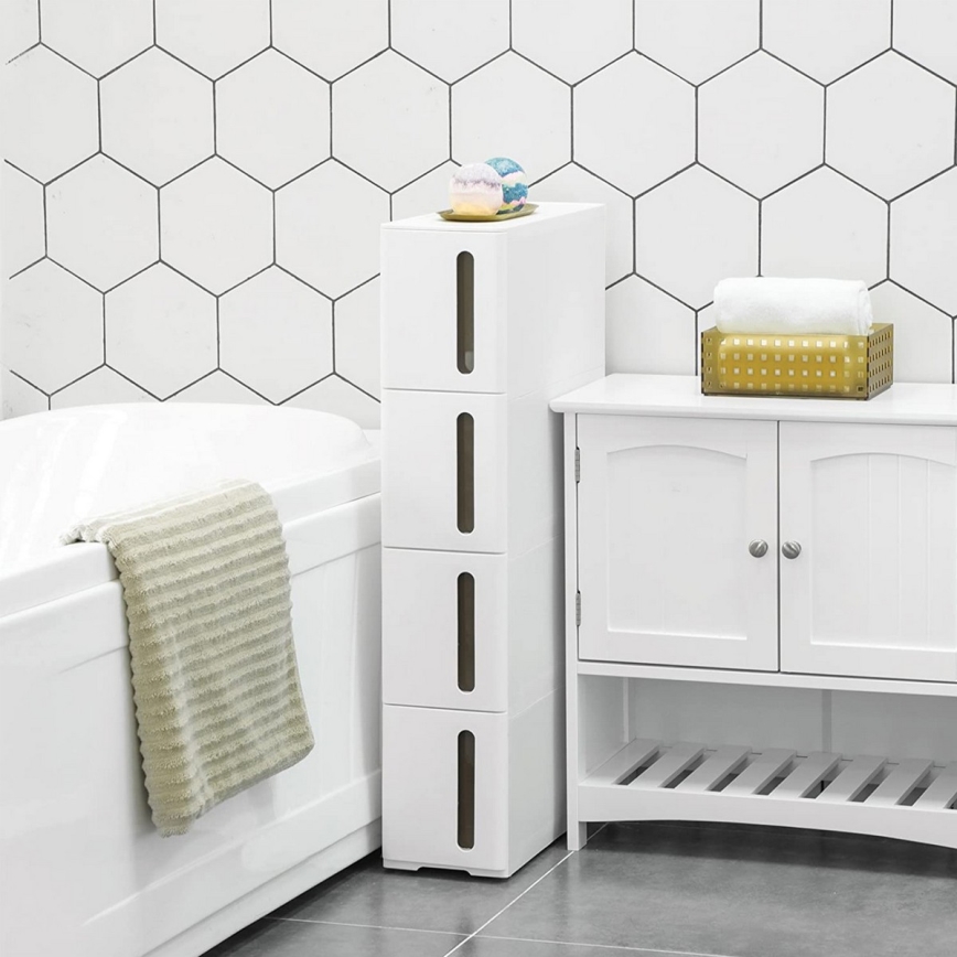 Ραφιέρα MARGE λευκή/καφέ