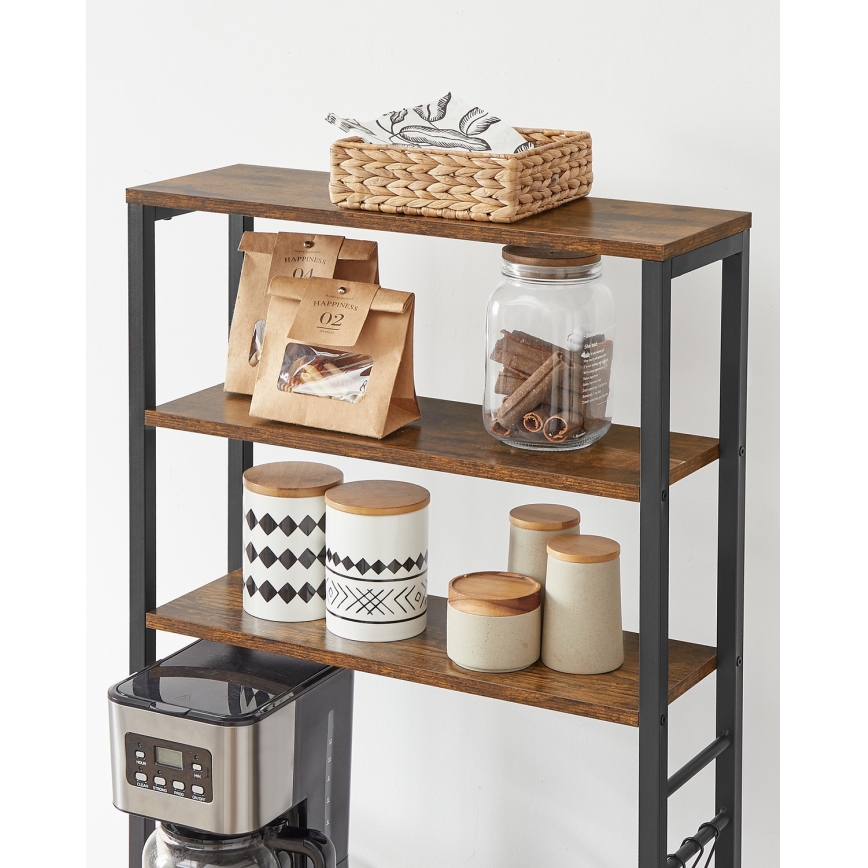 Ραφιέρα MARGE καφέ/μαύρο