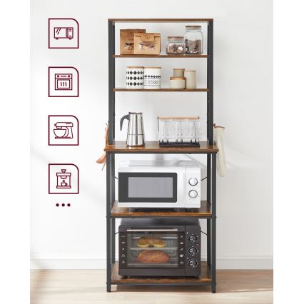 Ραφιέρα MARGE καφέ/μαύρο