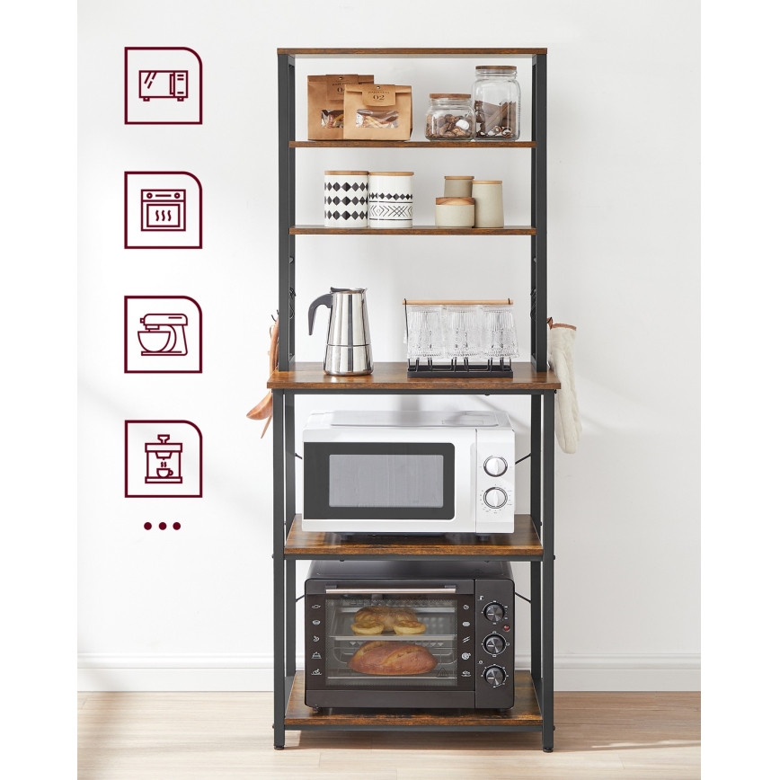 Ραφιέρα MARGE καφέ/μαύρο