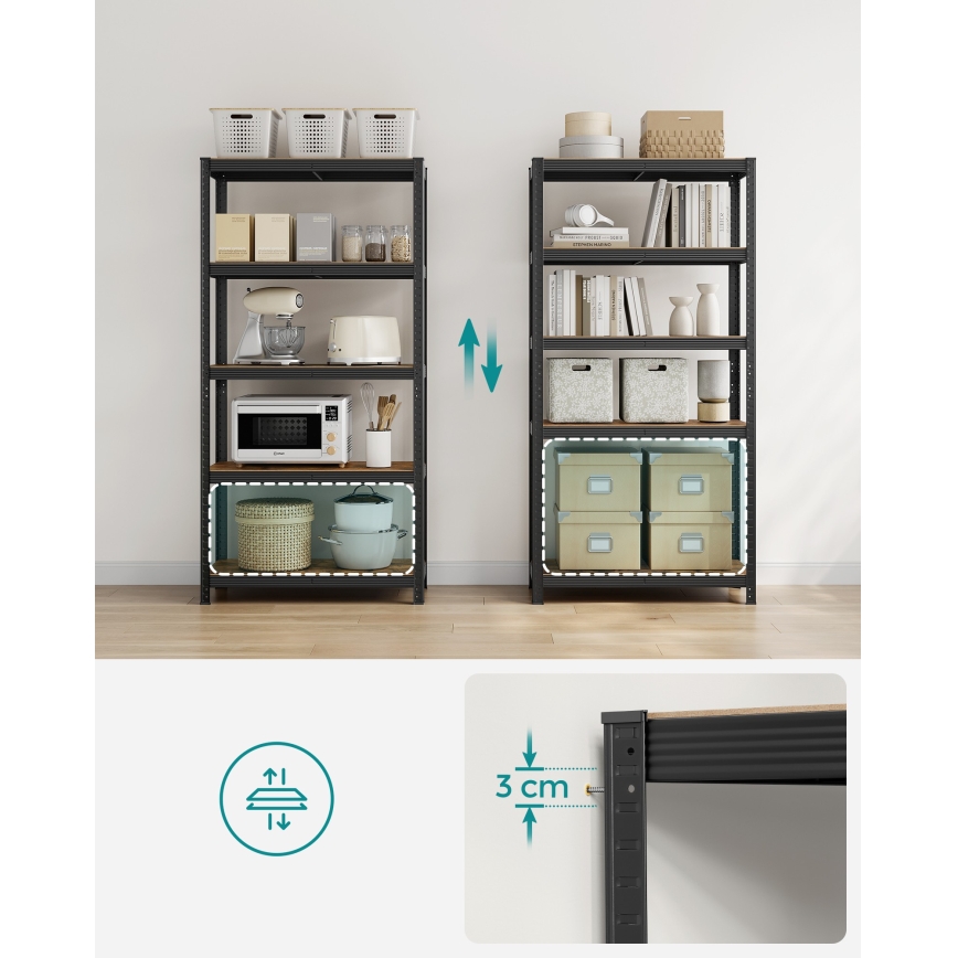 Ραφιέρα ORDIFY καφέ/μαύρο