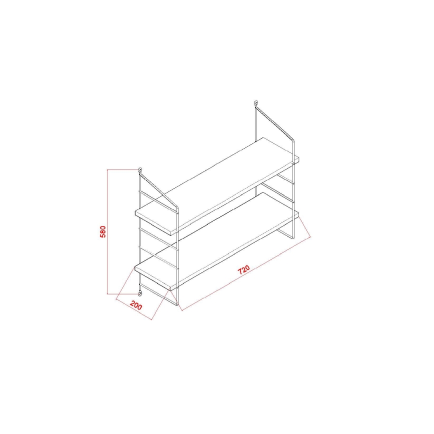 Ραφιέρα τοίχου ARMONI 58x72 cm καφέ/μαύρο