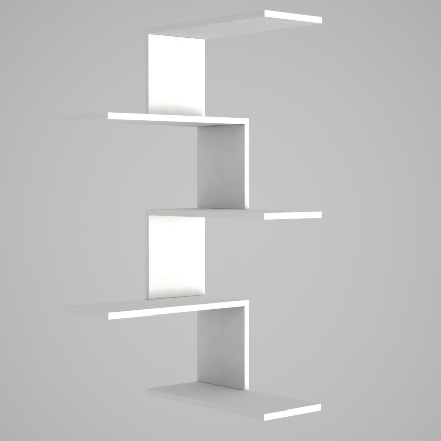 Ραφιέρα τοίχου γωνιακή CANIKO 109x51,5 cm λευκή