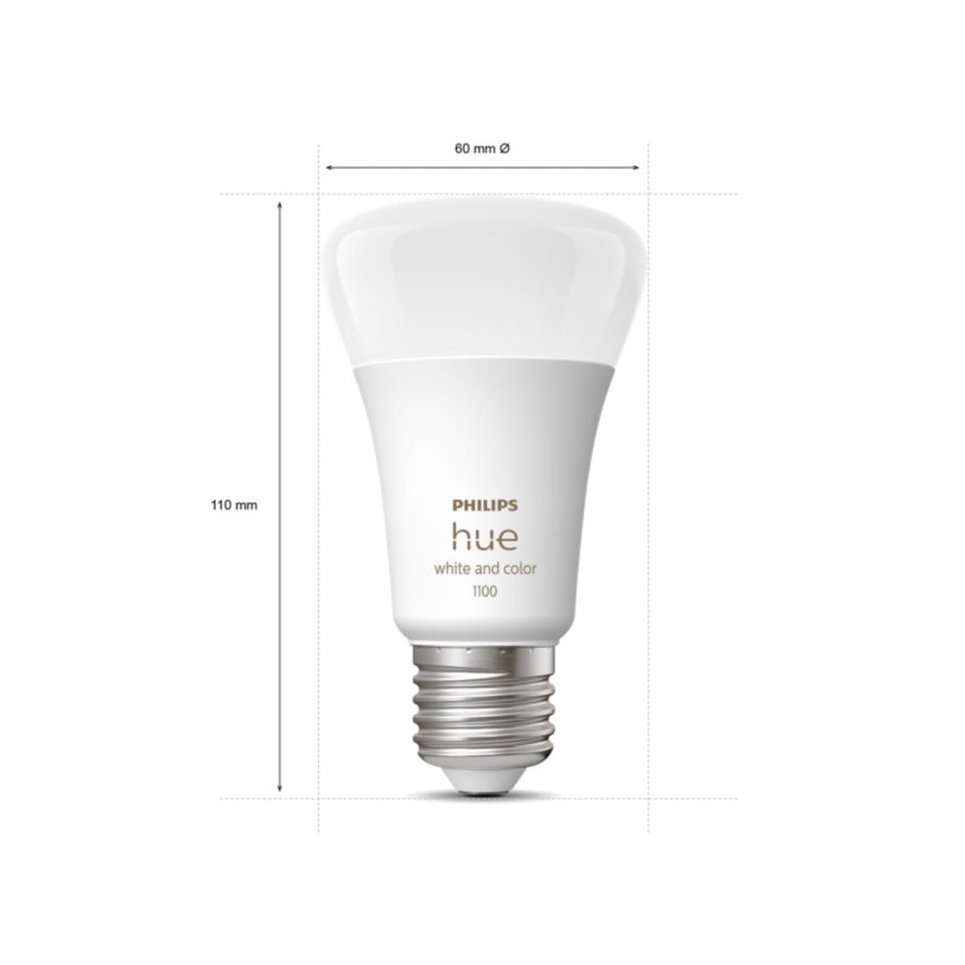 Πακέτο εκκίνησης Philips Hue WHITE AND COLOR AMBIANCE 3xE27/9W 2000-6500K + συσκευή διασύνδεσης