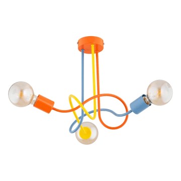 Παιδική πλαφονιέρα οροφής  WINGO 3xE27/15W/230V πολύχρωμο