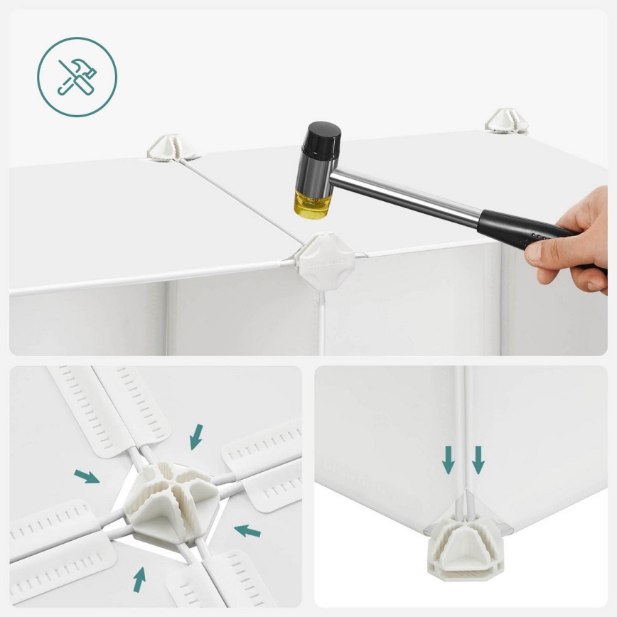 Παιδική αρθρωτή ντουλάπα με πολύχρωμα αποθηκευτικά κουτιά ANET