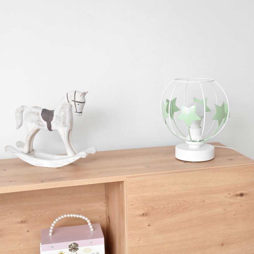 Παιδική επιτραπέζια λάμπα STARS 1xE27/15W/230V πράσινο/λευκό