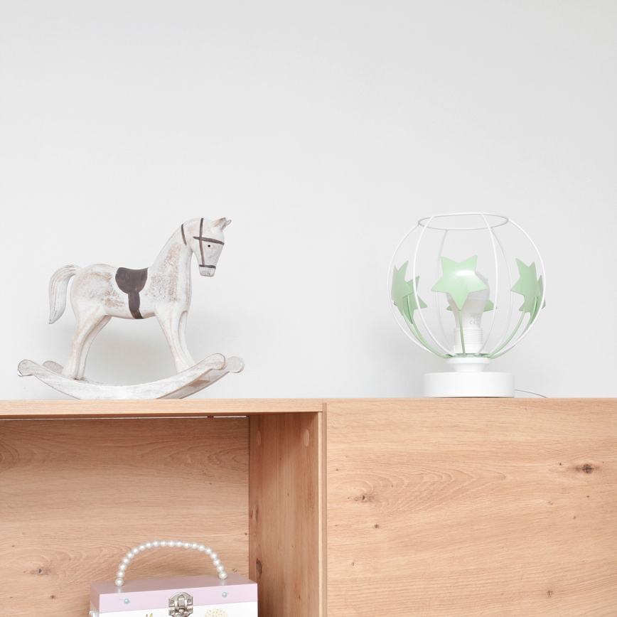 Παιδική επιτραπέζια λάμπα STARS 1xE27/15W/230V πράσινο/λευκό