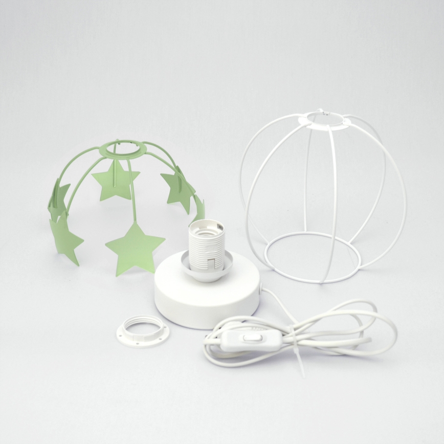 Παιδική επιτραπέζια λάμπα STARS 1xE27/15W/230V πράσινο/λευκό