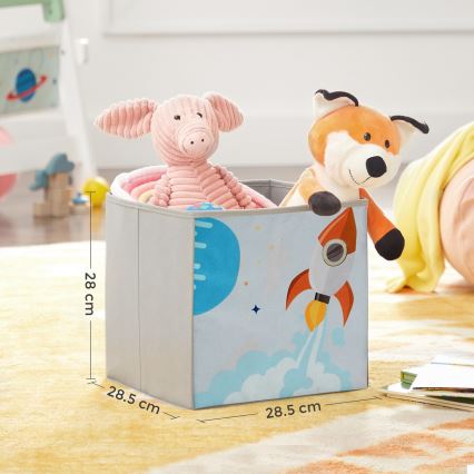 Παιδική βιβλιοθήκη με υφασμάτινα κουτιά ANET λευκή