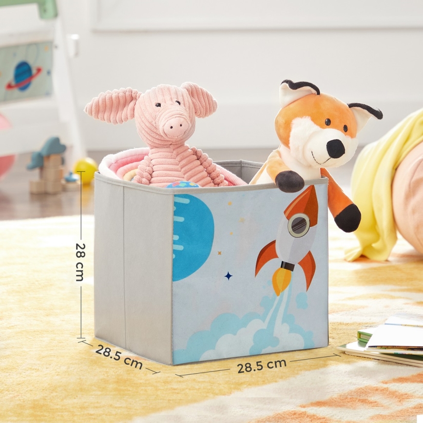 Παιδική βιβλιοθήκη με υφασμάτινα κουτιά ANET λευκή