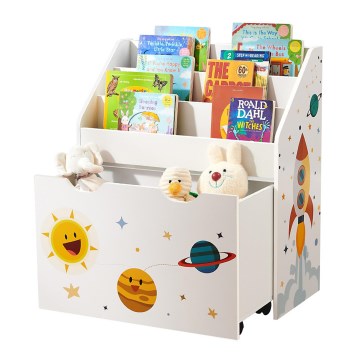 Παιδική βιβλιοθήκη με συρτάρι ANET λευκή