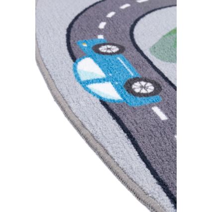 Παιδικό αντιολισθητικό χαλί ARES STREETS 160 cm γκρι/πόλη