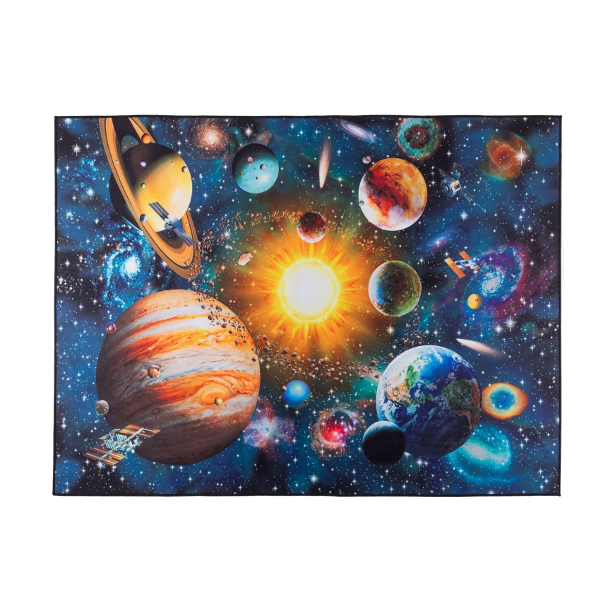 Παιδικό αντιολισθητικό χαλί PRINT 3D 120x160 cm πλανήτες/πολύχρωμο