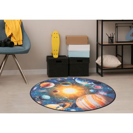 Παιδικό αντιολισθητικό χαλί PRINT 3D 80 cm πλανήτες/πολύχρωμο